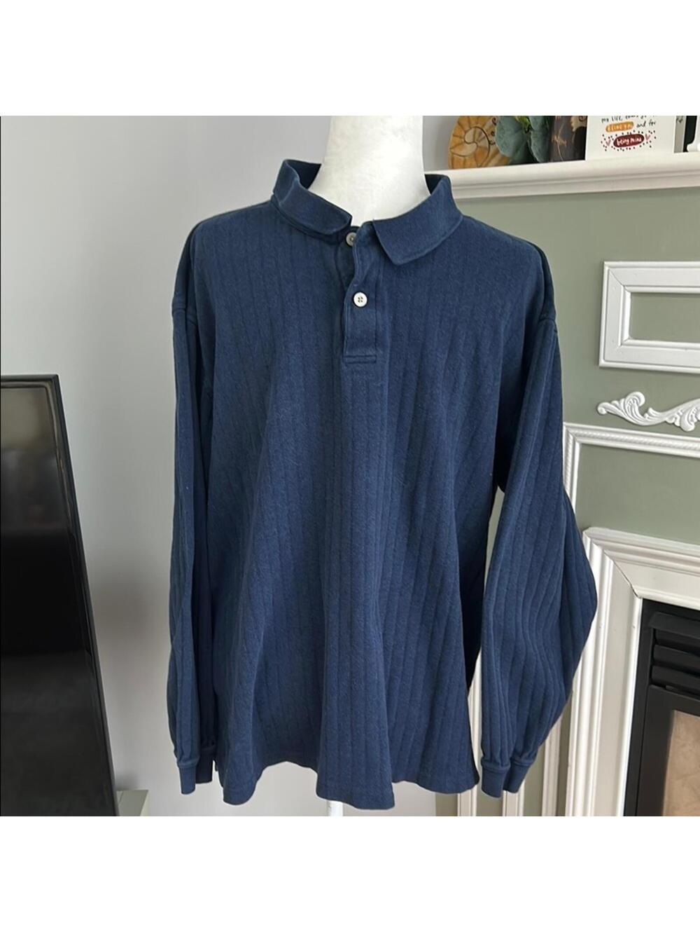 Covington Men's Blue Ling-Sleeve Polo Shirt